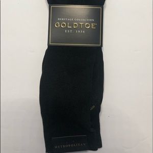 Gold Toe Metropolitan Crew Socks Heritage Collection 3 Pair Black size 6-12.5